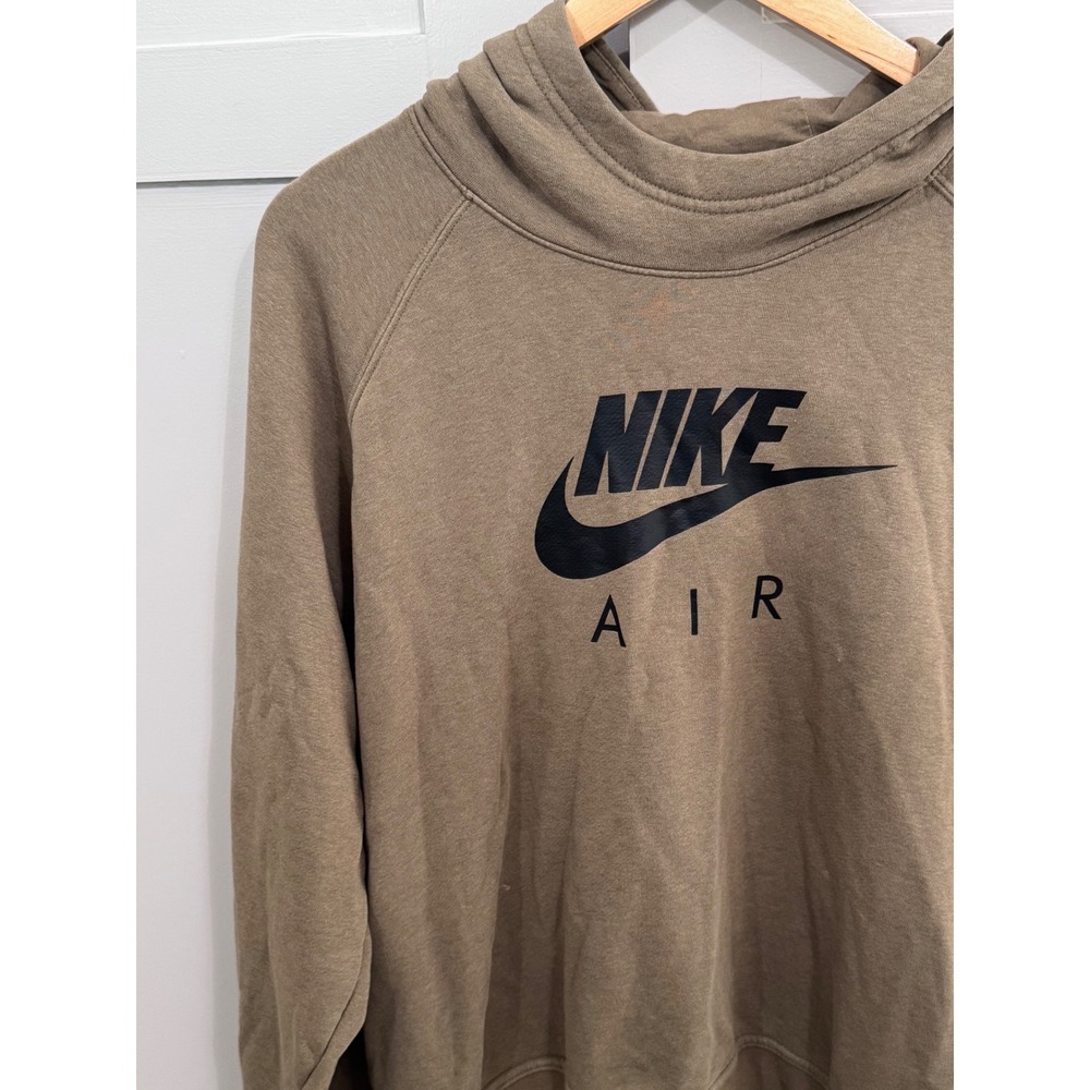 Nike Air Hoodie Womens XL Olive Brown Raglan Sleeve Graphic Sweatshirt Logo - Picture 2 of 7